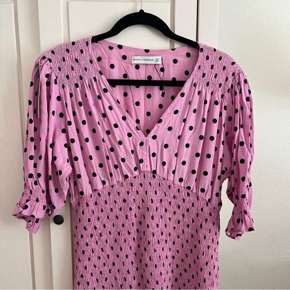 Faithfull The Brand Margherita Mini Smocked Dress Polka Dot Print Anthropologie - Picture 10 of 15